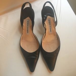 Manolo Blahnik “Carolyne” Sling-Back Heels